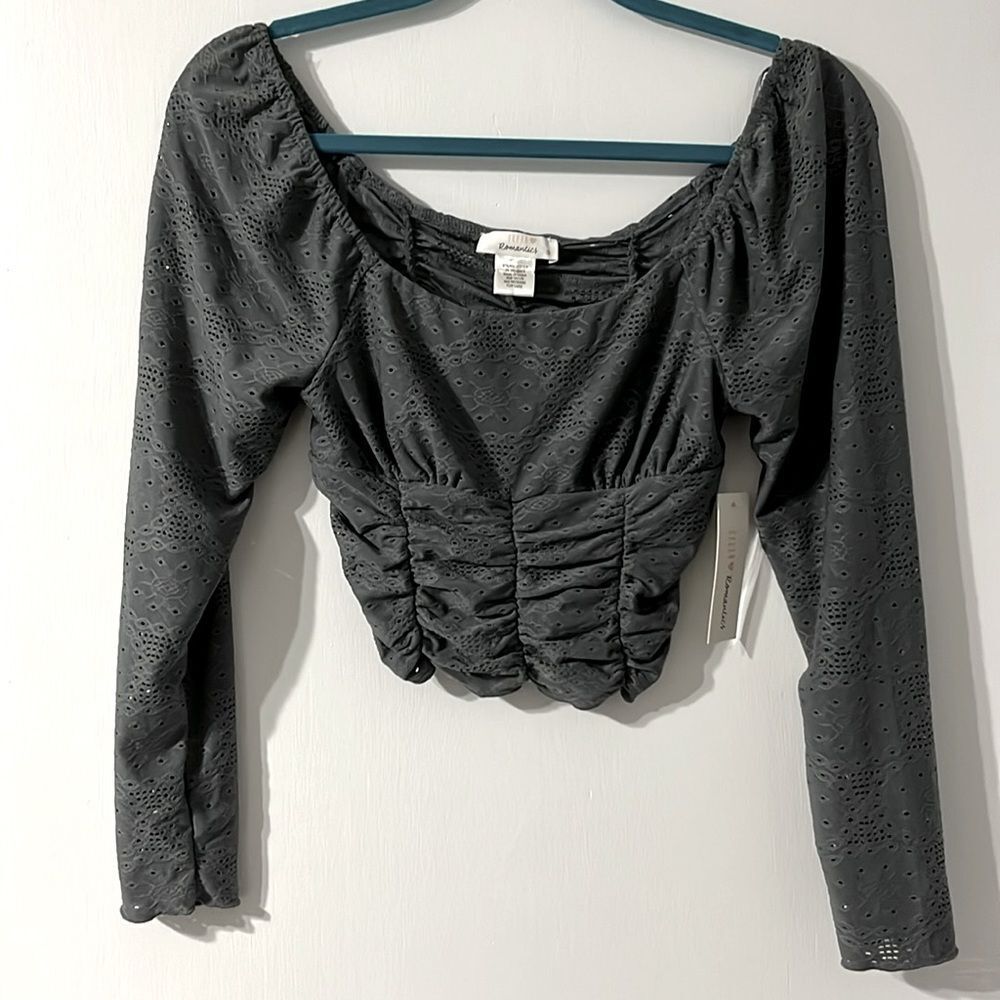 Urban Romantics Grey Crop Corset Top Size Small
